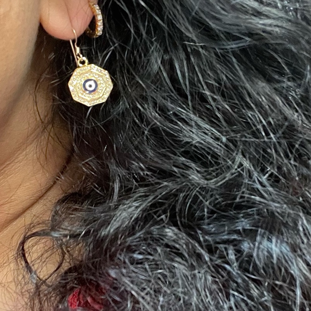 Evil Eye Earrings, Hamsa, Protection, Minimalist - Picture 11 of 12